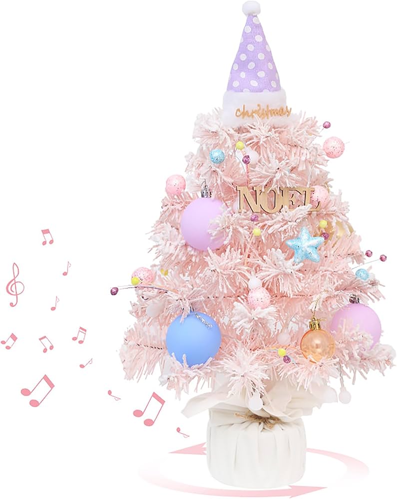Amazon.co.jp: クリスマスツリー 卓上 音楽付きオルゴール ピンク ミニ