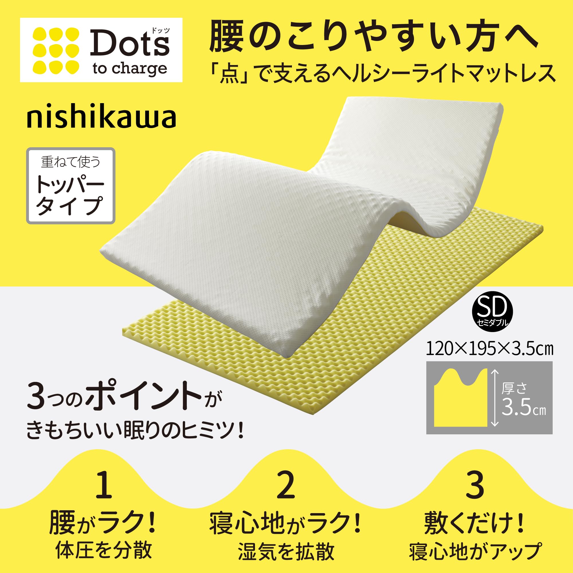 Amazon｜nishikawa 【 西川 】 睡眠ラボ ドッツ マットレストッパー