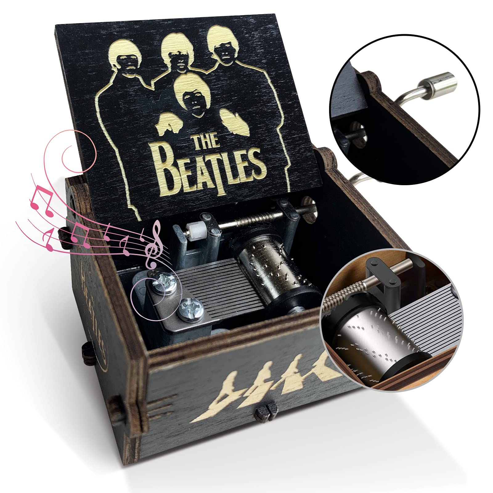 Amazon.co.jp: veratwo The Beatles Gifts-手回し彫刻ヴィンテージ木製