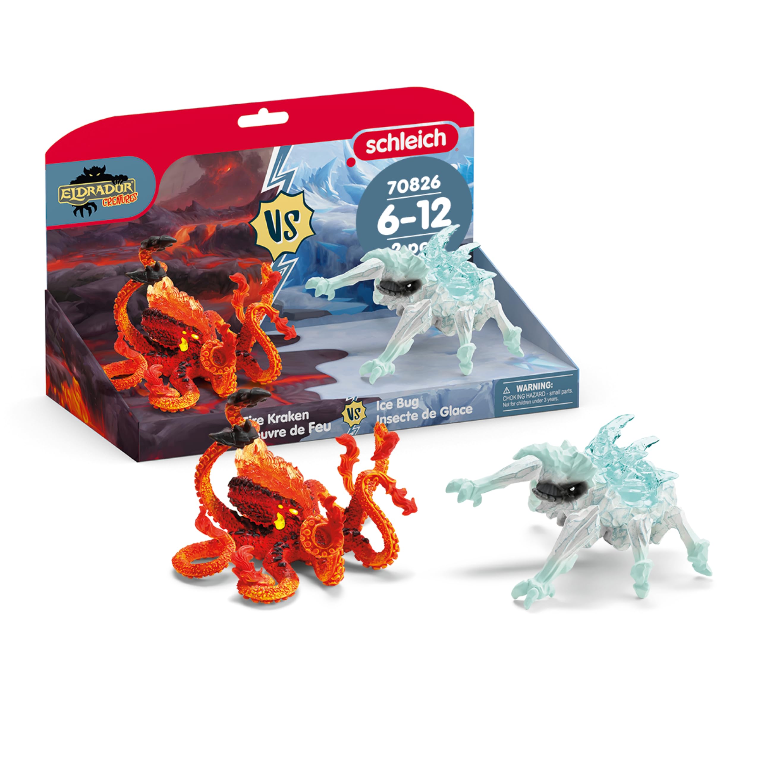 Amazon.com: schleich 70826 Ice Bug vs. Fire Kraken, from 7 years