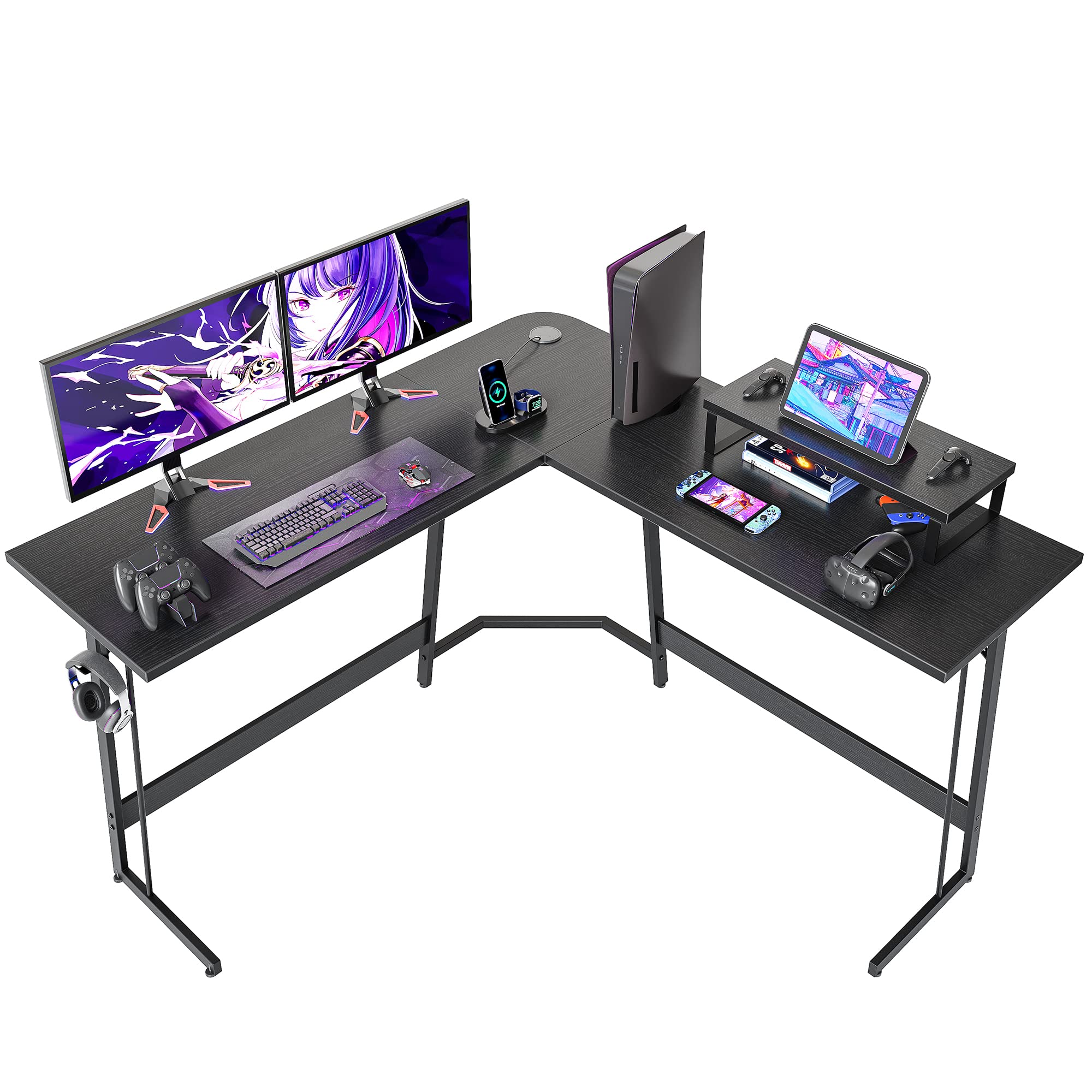 Amazon | Cubiker L字デスク 幅120cm*120cm ゲーミングデスク モニター