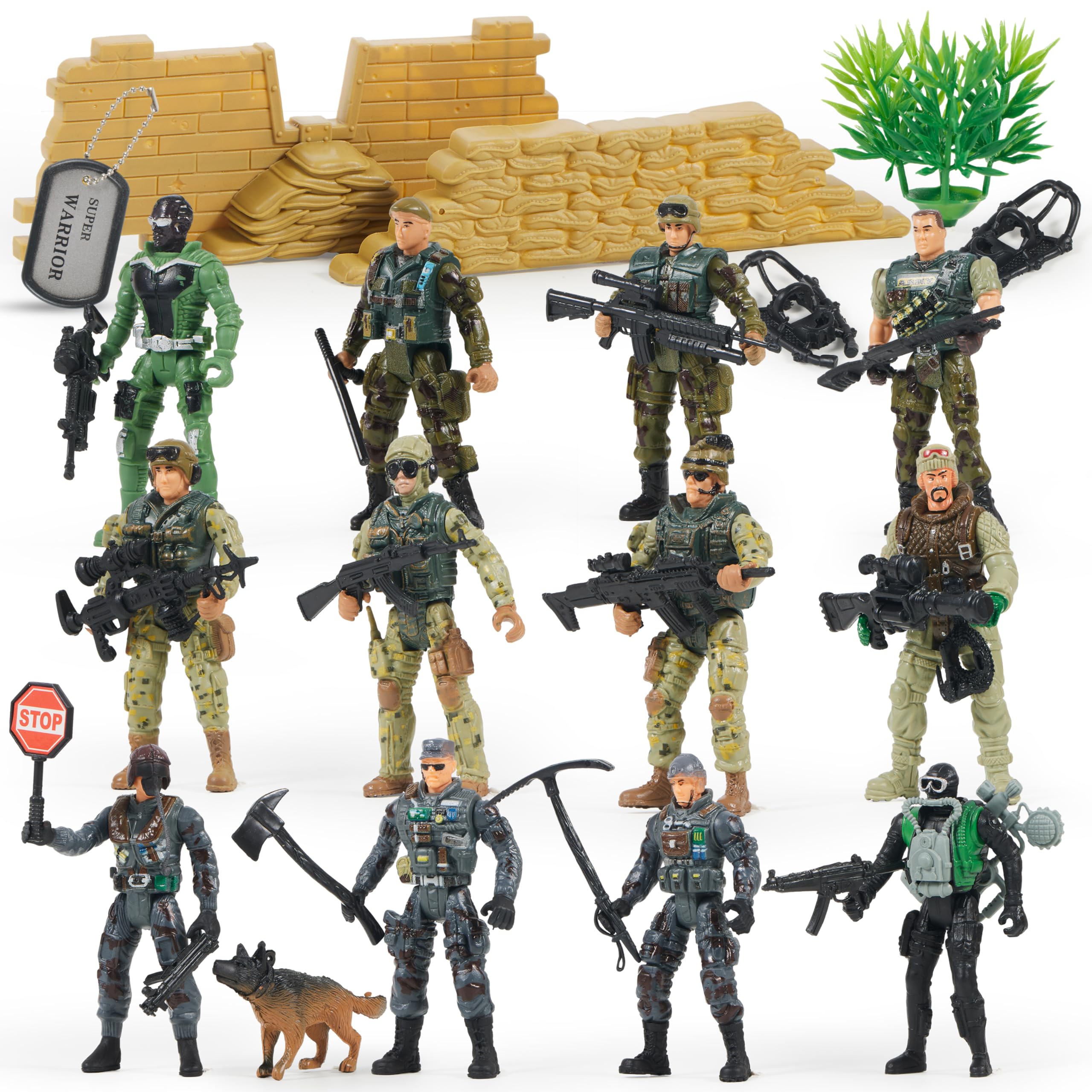 Amazon.co.jp: JOYIN 16ピース 陸軍 メンズ プレイセット リアルな