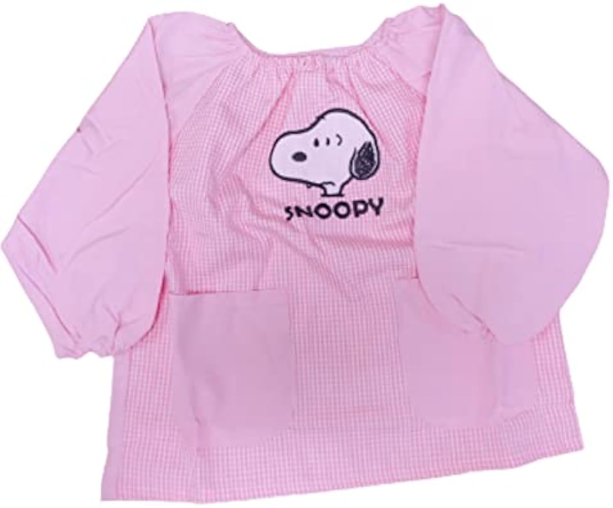 Amazon.co.jp: [yuaseiharu] 子供用スモック ピンク ブルー スヌーピー