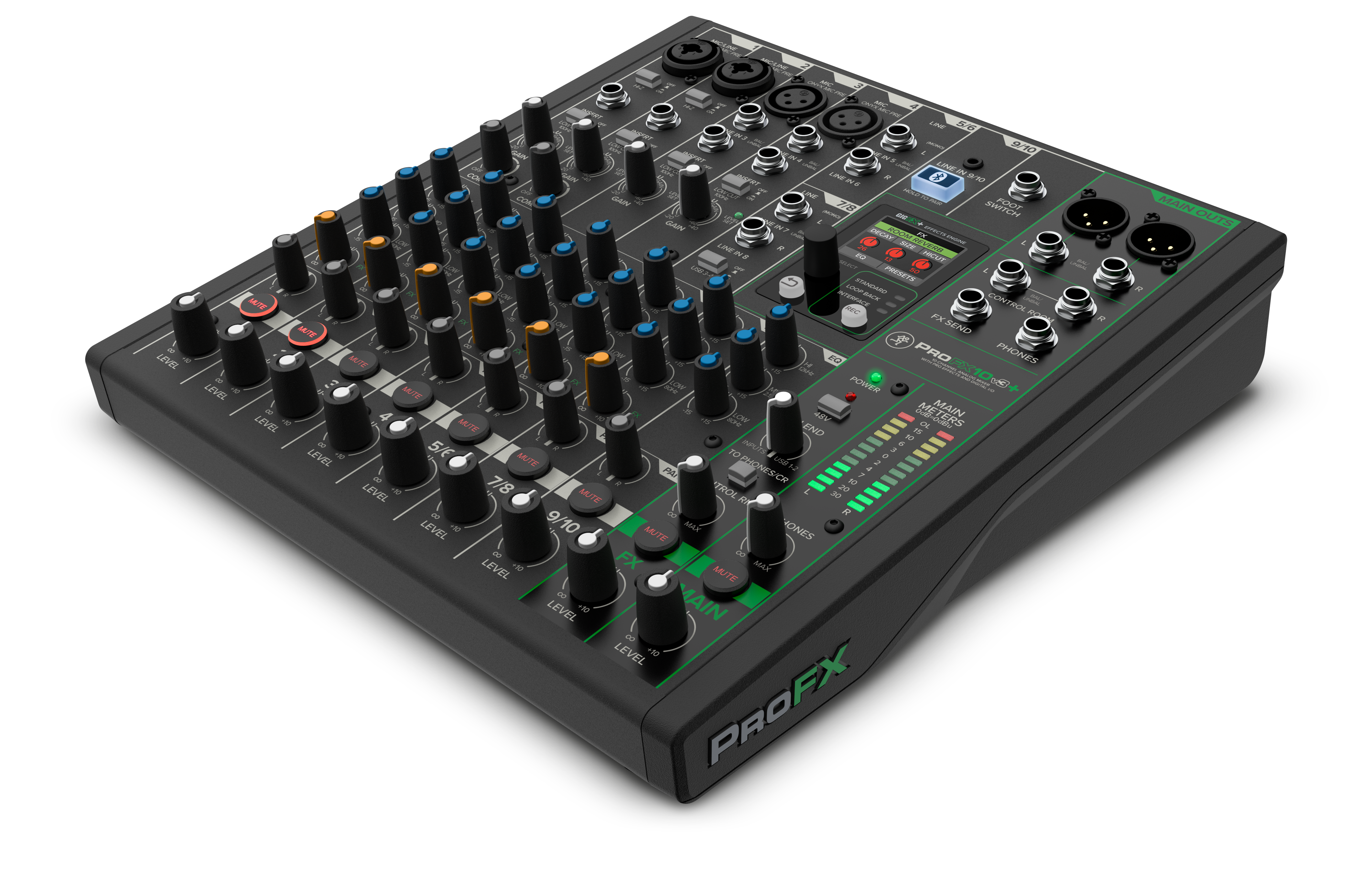 ProFX10v3+ 10-Channel Analog Mixer With Enhanced FX, USB Recording