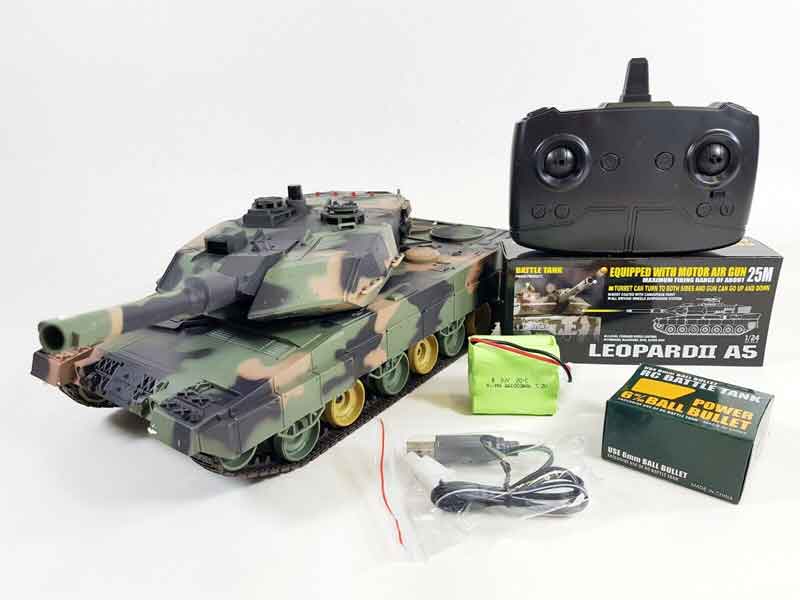 NEW HengLong 1/24 レオパルド2A5戦車 赤外線BB発射戦車+サウンド