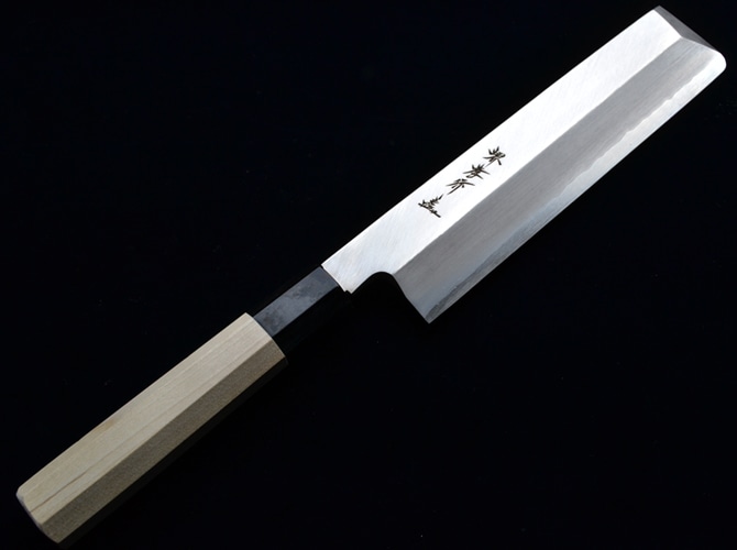 薄刃包丁(角)21cm 堺孝行 シェフ和包丁（銀三鋼） 04065 210mm 水牛
