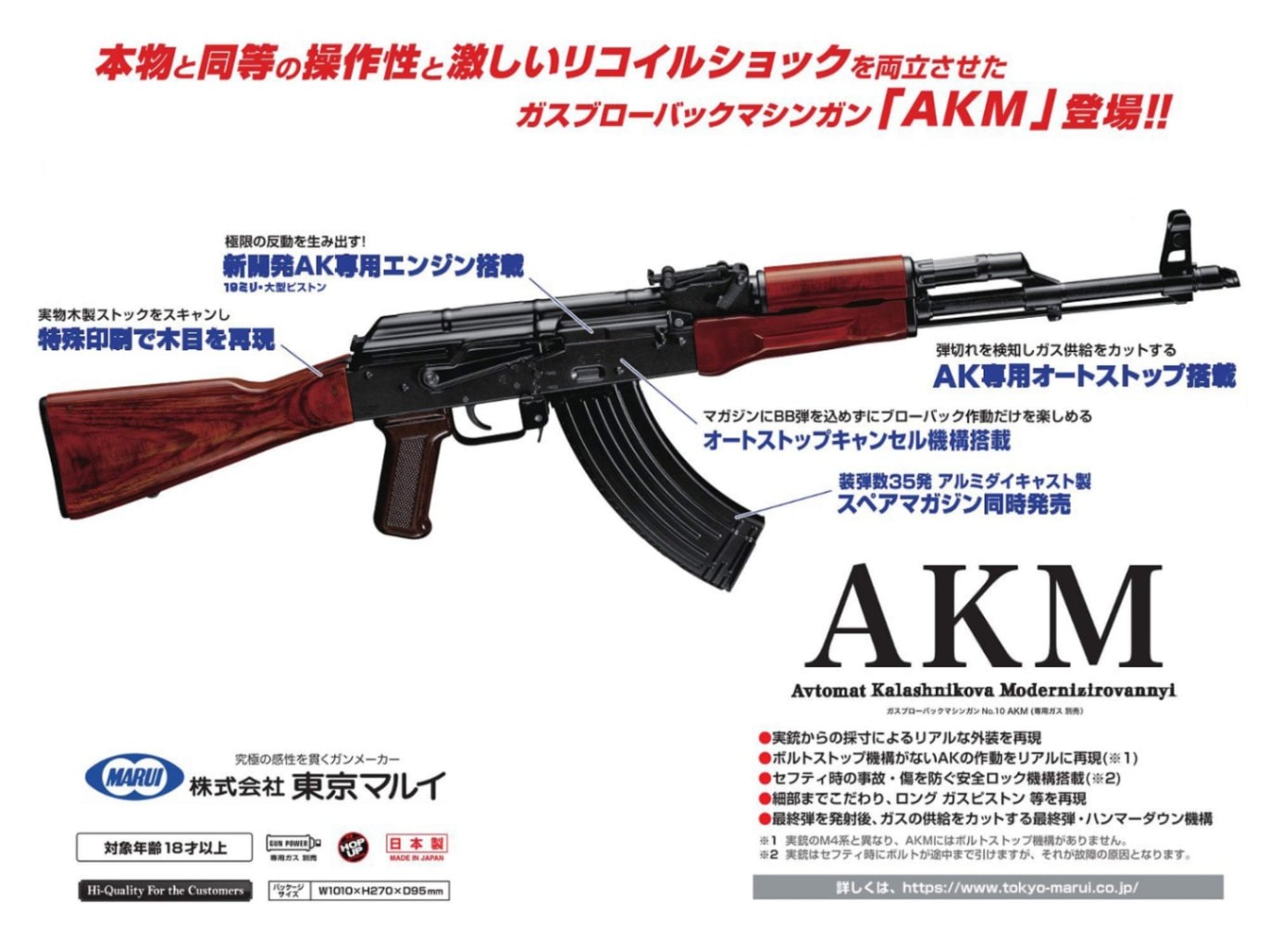 東京マルイ No.10 AKM ガスブローバック マシンガン【カスタム中古】 TOKYO MARUI（東京マルイ） 【東京マルイ】AKM【ガスブローバック