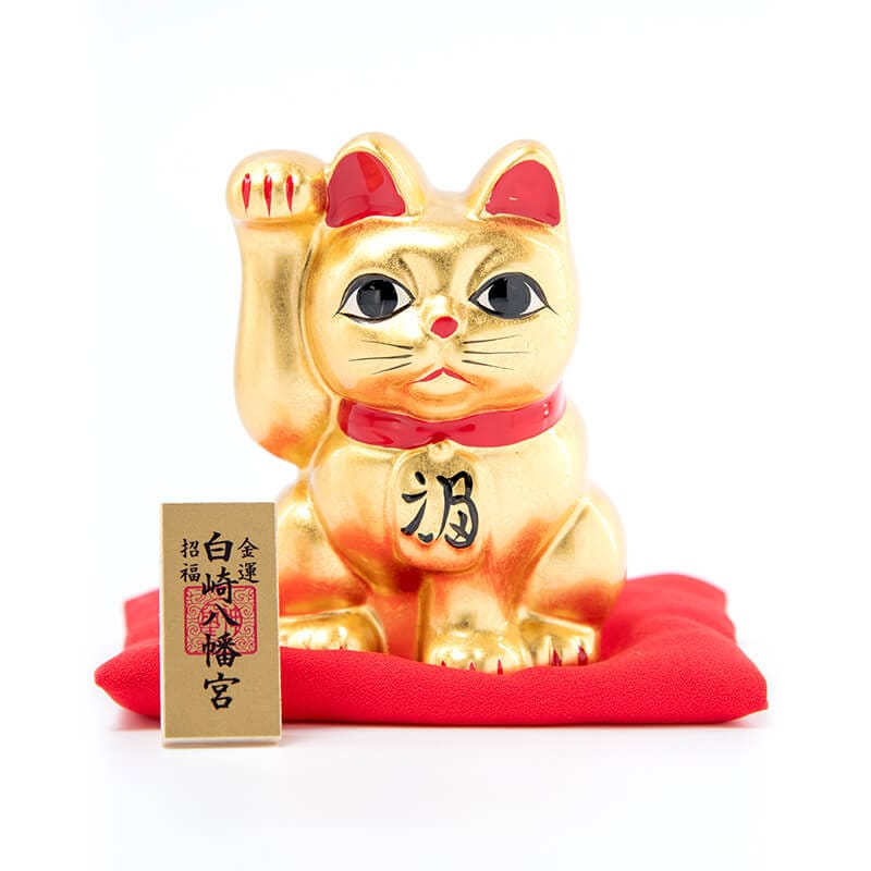 招き猫【純金箔】 招財金猫（まねきんねこ） 金運/置物/開運/風水