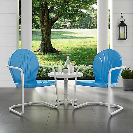 Crosley 3 pc. Griffith Metal Seating Set, Includes 2 Armchairs and