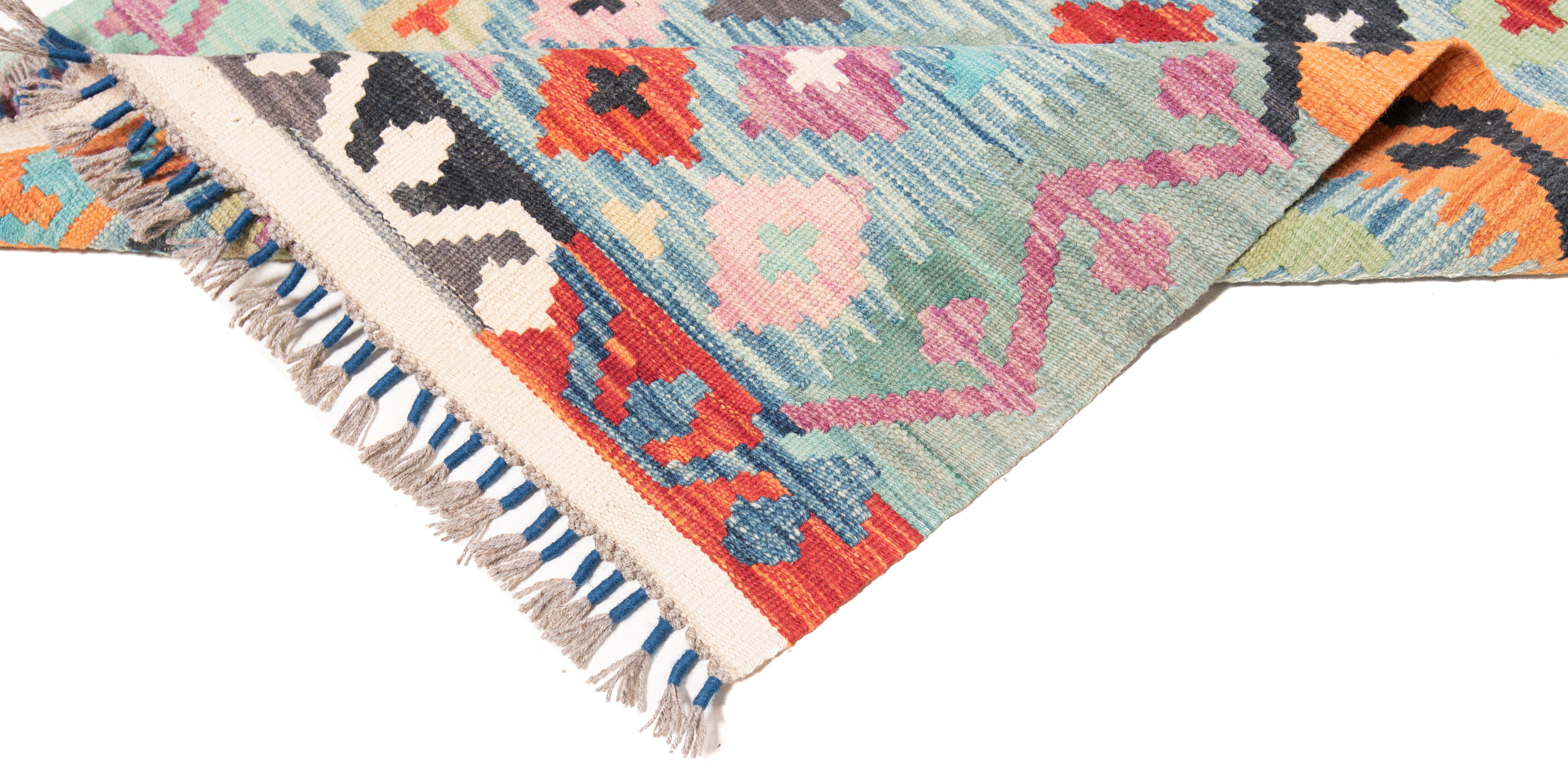 Kilim afghan Gray 503 x 85 cm