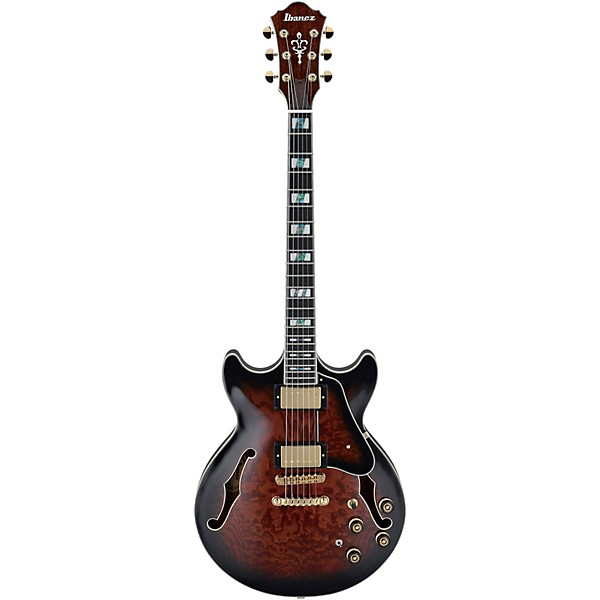 Ibanez AM153QA Artstar Series Electric Guitar Dark Brown Sunburst
