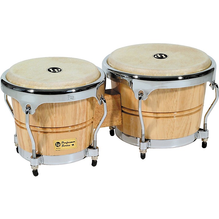 LP LPP601 Performer Series Bongos Natural Chrome Hardware | Guitar