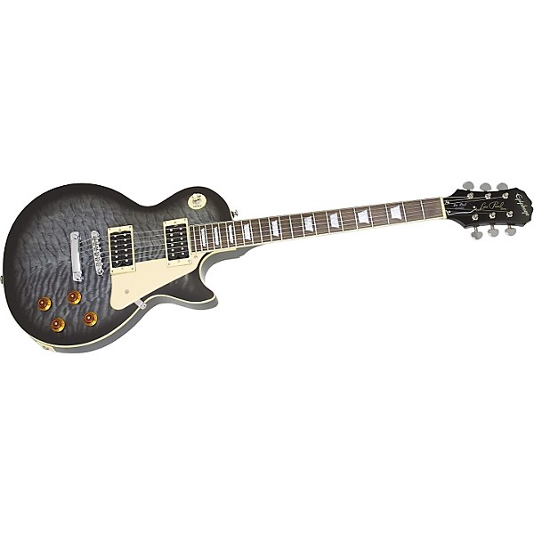 Epiphone Les Paul Classic Quilt Top Transparent Black | Guitar Center