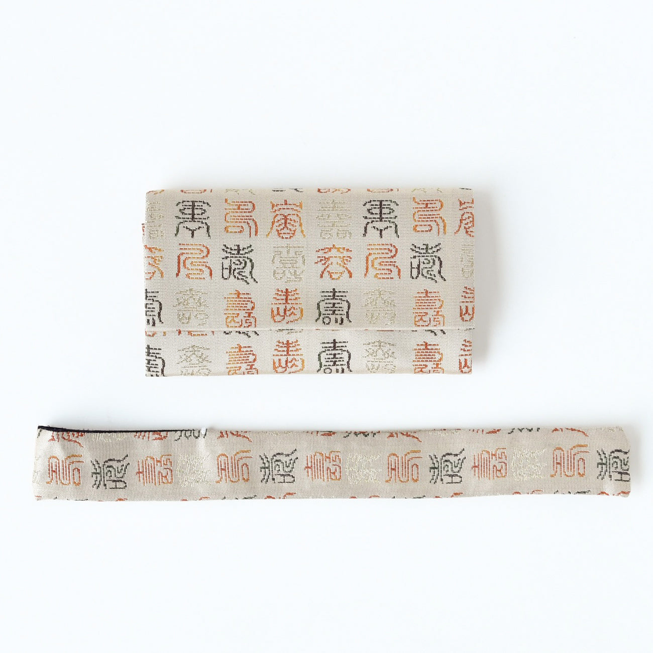 懐中たばこ入れと煙管（きせる）入れのセット（寿尽くし）/ no.2190