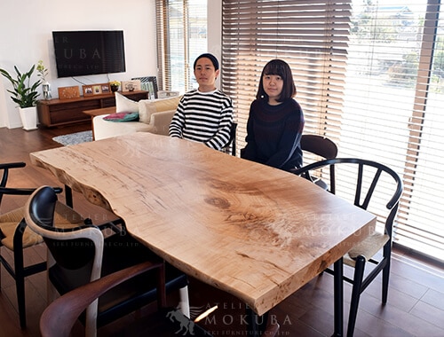 ダイニングテーブルxカエデ【埼玉県熊谷市】カエデ 一枚板 ダイニング