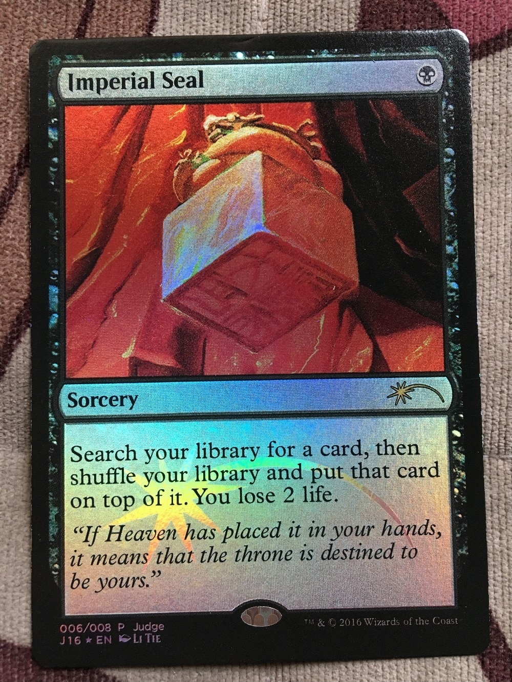 伝国の玉璽 foil ジャッジ褒賞 Mtg 伝国の玉璽/Imperial Seal 英語版