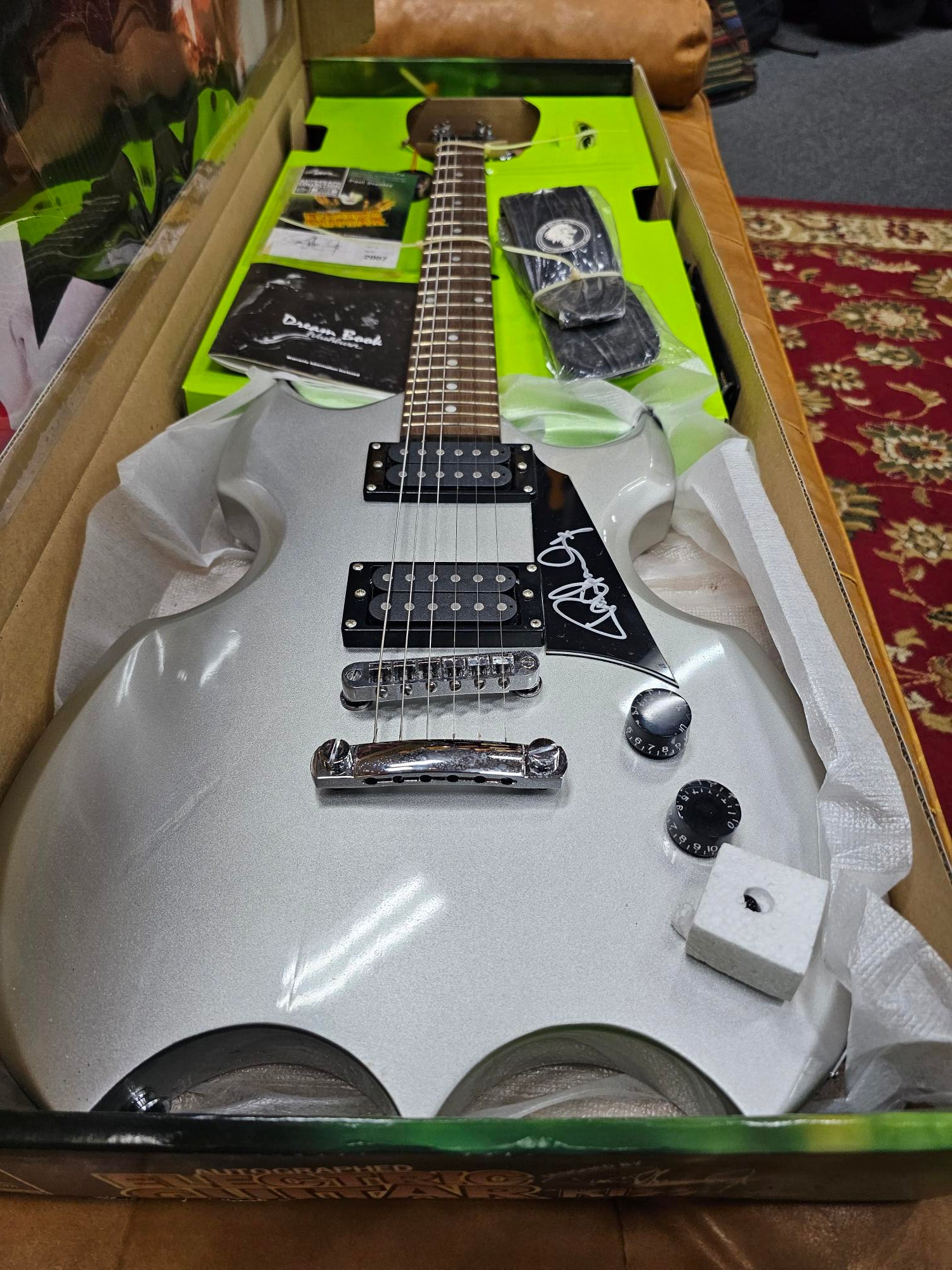 2007 Paul Stanley Designed & Autographed Silver Washburn Lyon Kiss