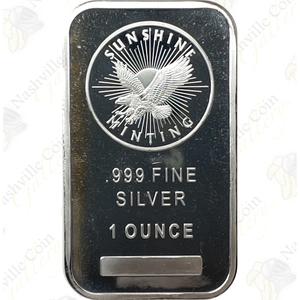 Sunshine Mint 1 oz Silver Bar | Nashville Coin Gallery