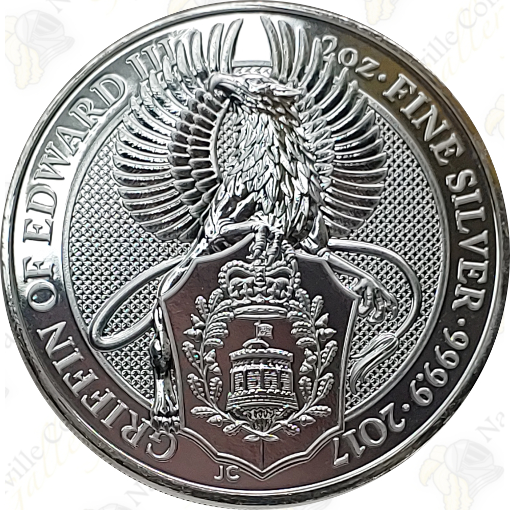 2017 Great Britain 2 oz Silver Griffin of Edward III - SKU #93172