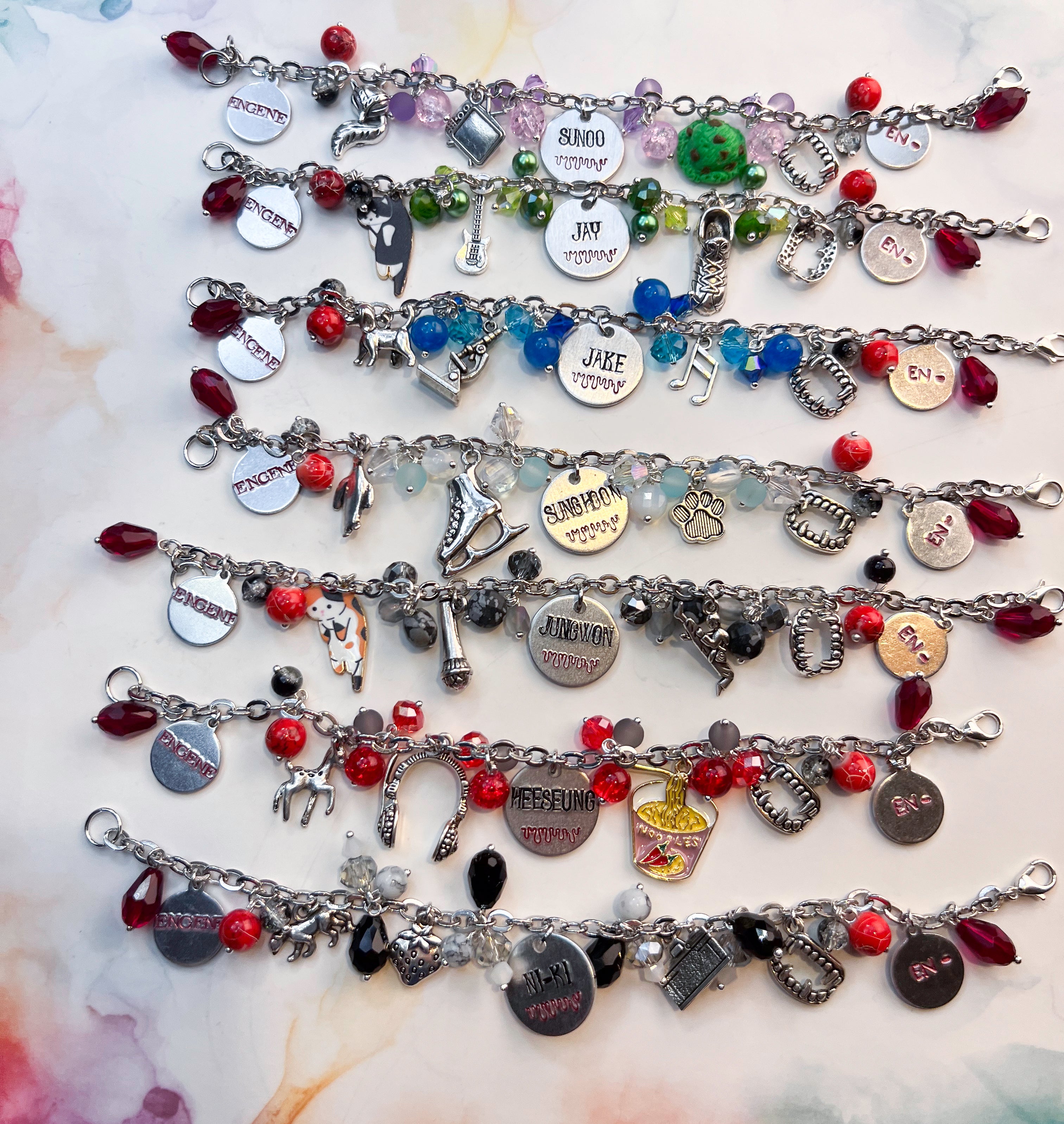 K-Pop Enhypen Inspired Loaded Bracelets – Nerdy Robots Jewelry