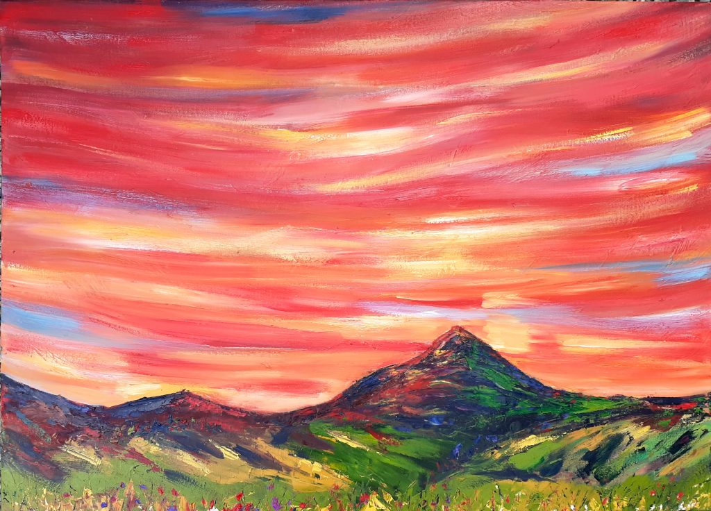 The Red Skiesof Sunset - Sugarloaf Mountain Wicklow Ireland SOLD