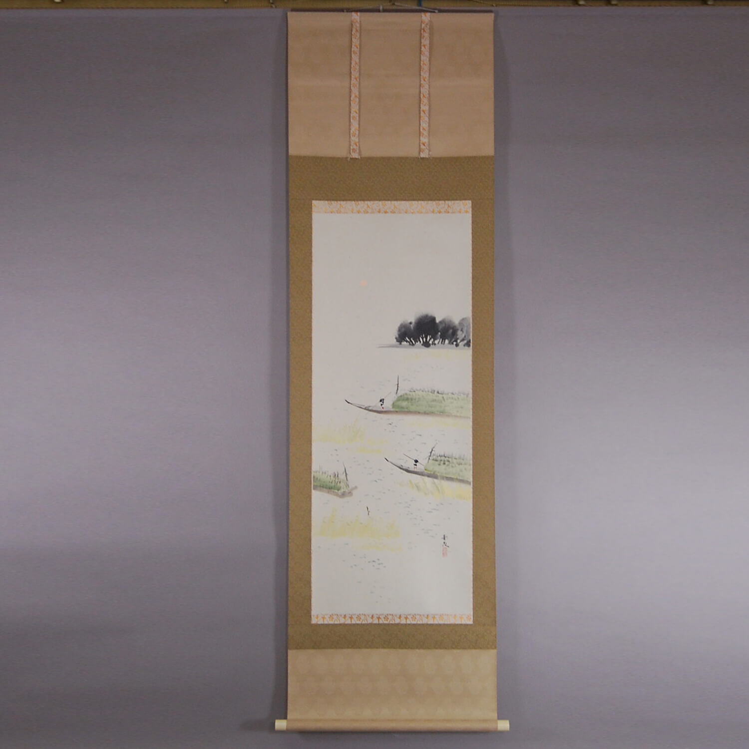 刈舟 / 辰本青花 | 掛軸 - 野村美術