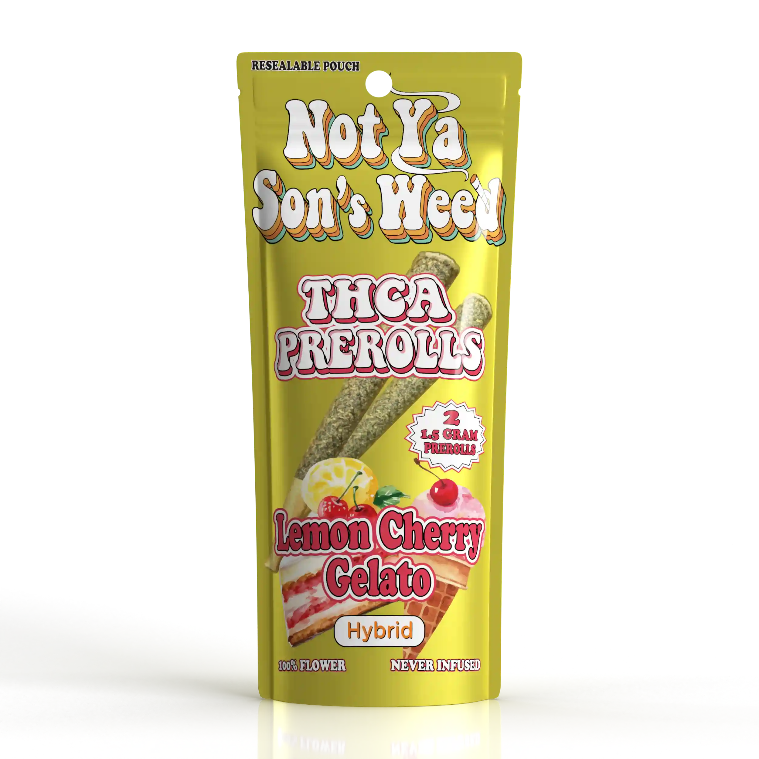 Lemon Cherry Gelato Pre Roll - THCA 2 Pack - Not Ya Son's Weed
