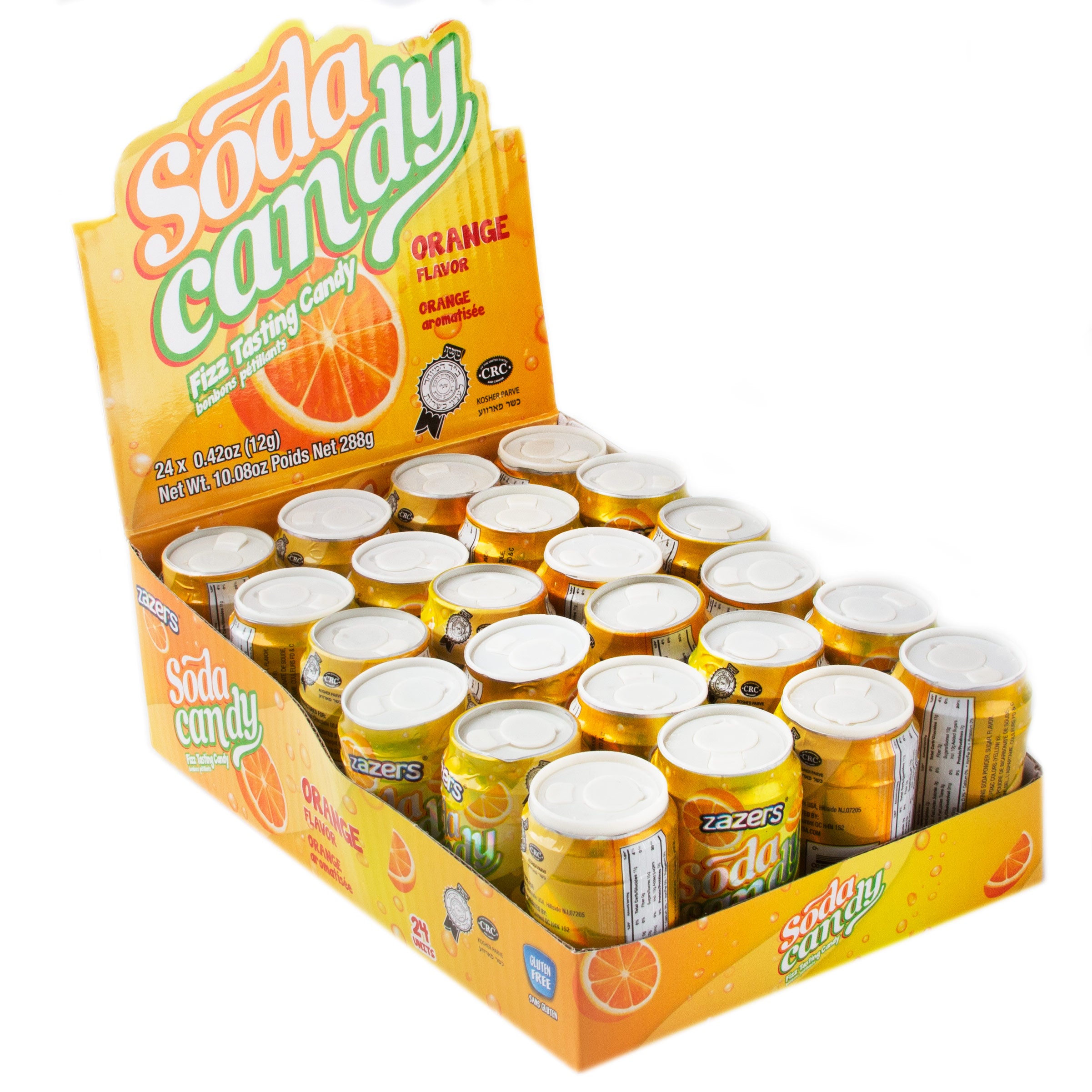 Zaza Soda Cans Orange Candy - 24CT Display Box – Oh! Nuts