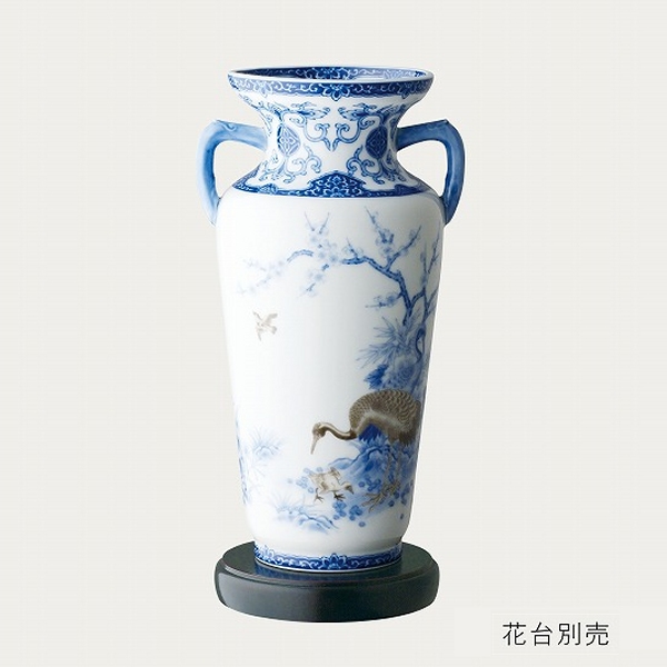 染付鶴梅花文）花瓶|有田焼の老舗-香蘭社オンラインショップ