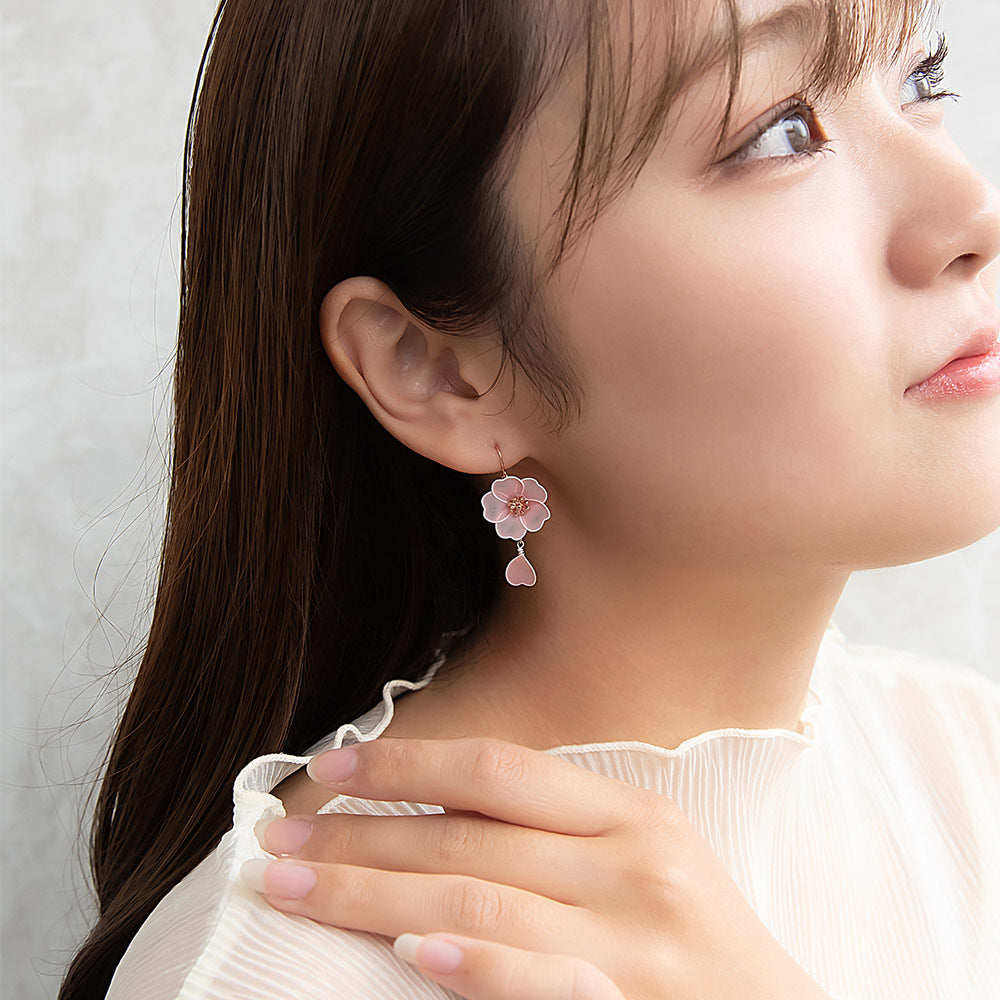 ピアス ニッケルフリー メタル 桜 花びら ワイヤーフラワー サージカル
