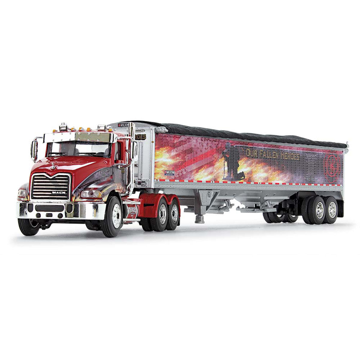 1/64 Mack Pinnacle Semi Truck with Wilson Pacesetter Grain Trailer