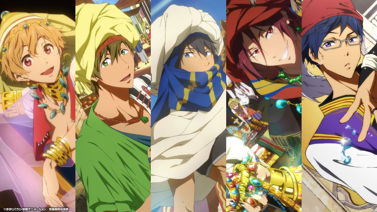 遙・真琴・凛・渚・怜は、TVアニメ「Free!」(TV第1期)のED曲「SPLASH