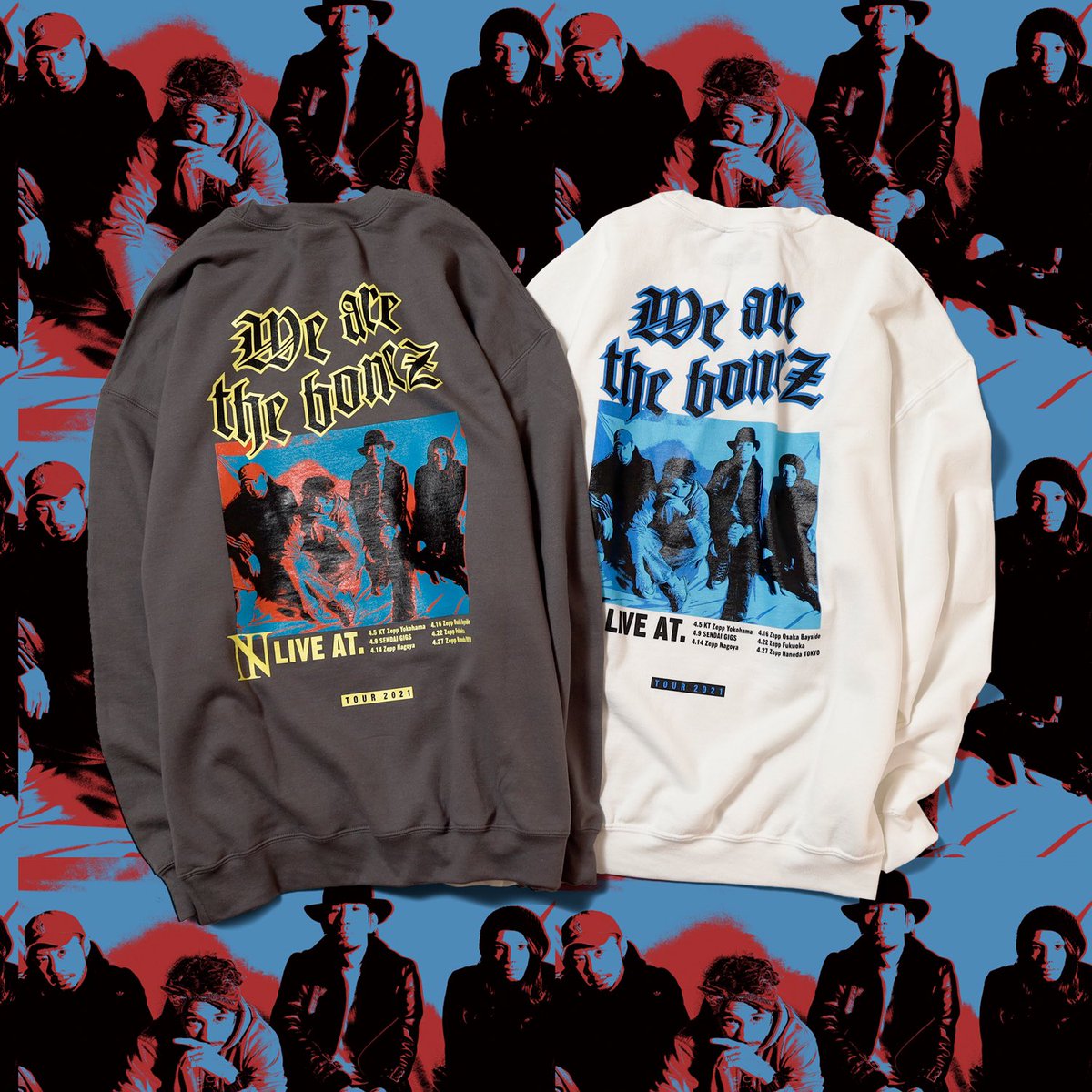 WE ARE THE BONEZ TOUR CREW NECK SWEAT PRODUCT. 会場限定販売となる