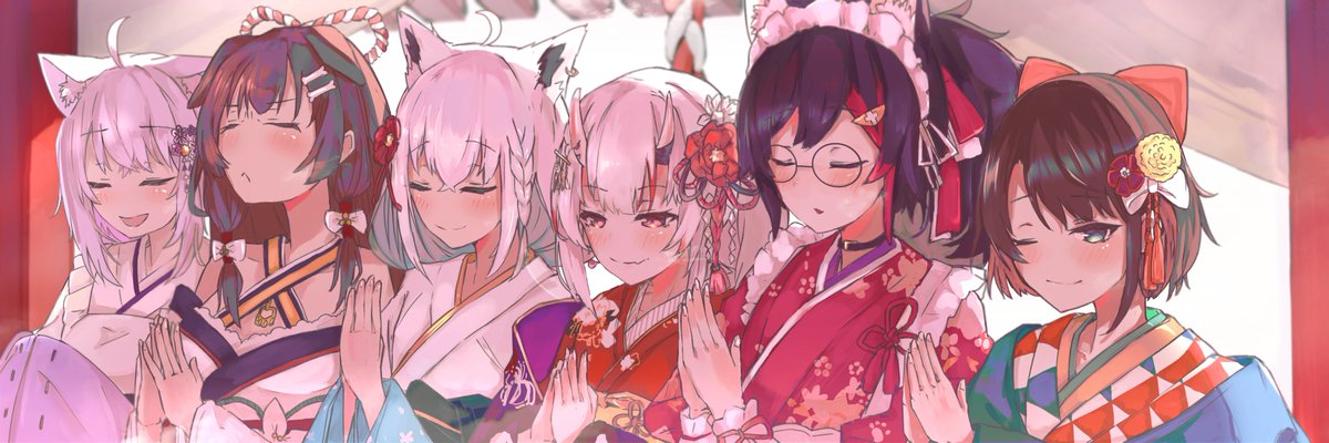 百鬼あやめ ,猫又おかゆ ,大神ミオ ,大空スバル ,白上フブキ 「#OKFAMS