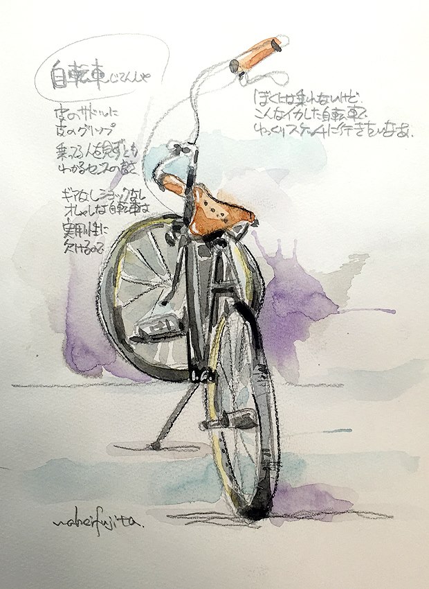 街角スケッチ。画材を代えてチャコールペンで立って走り描き