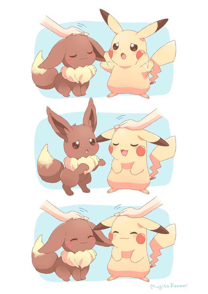 ピカチュウとイーブイを飼っている人の日常 #ピカブイの日