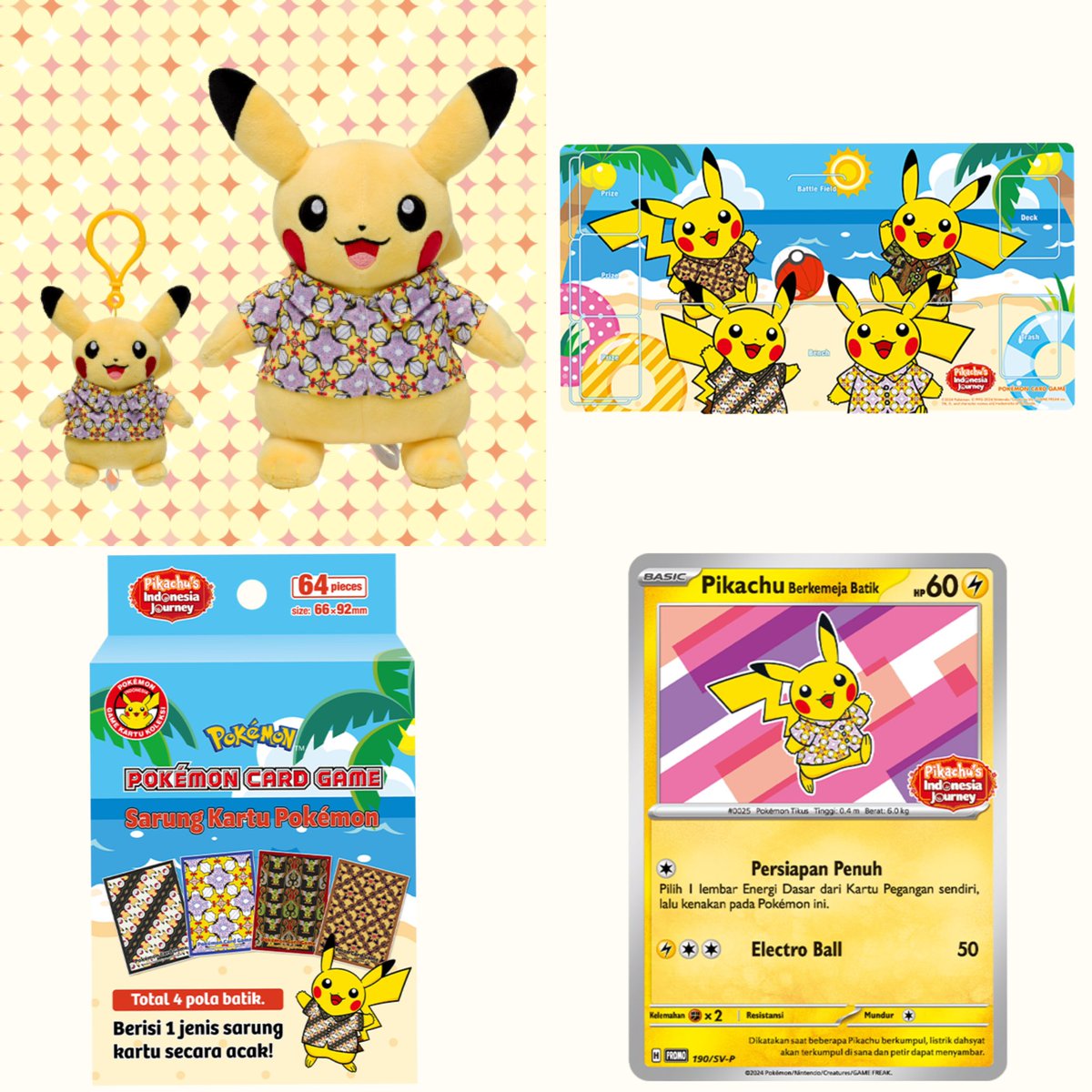 PIKACHU バティックシャツのピカチュウ (37枚) BATIK