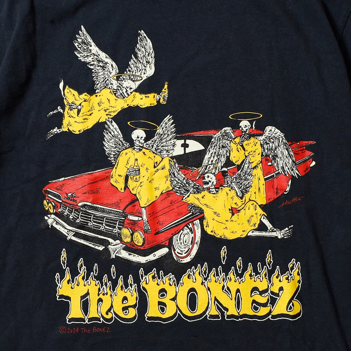 ミュージシャン The BONEZ Vintage #6 Skull Angel Tee XXL