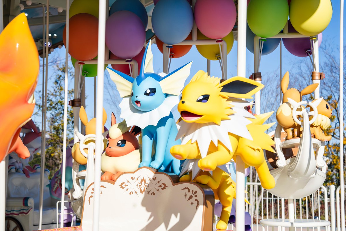 まもなく開園する #ポケパークカントー✨ めちゃかわ #イーブイ たちの