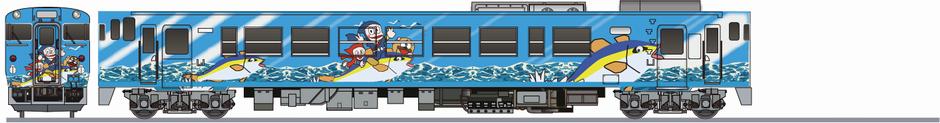 JR西日本 キハ40形 「忍者ハットリくん」青 初代のペーパークラフト