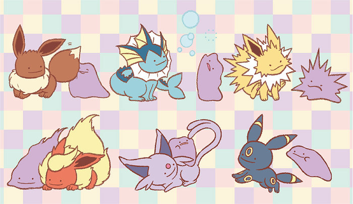 メタモンがイーブイたちに「へんしん」したカプセルトイが、ポケモン