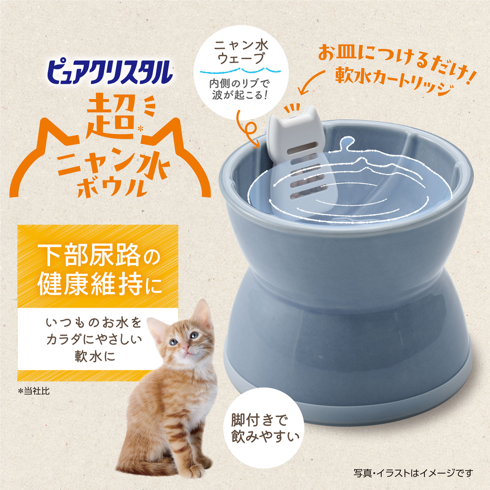 ピュアクリスタル 超ニャン水ボウル ブルー | ジェックス株式会社