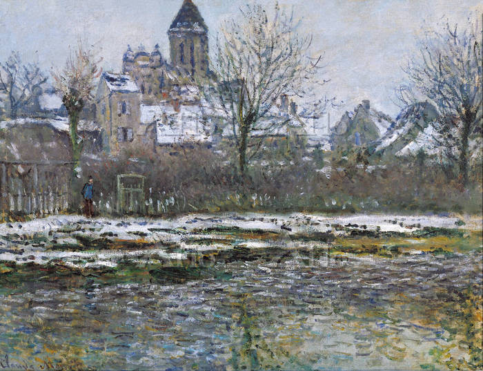 クロード・モネ 「ヴェトゥイユの教会、雪」 [1181268]のアート作品