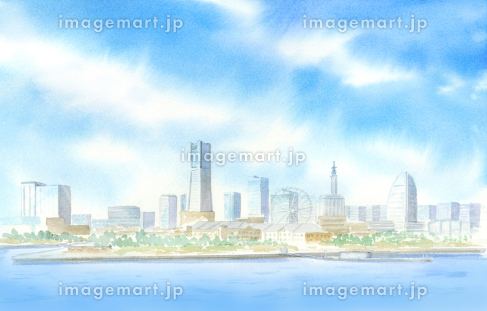 水彩画「横浜ミナトミライ」 【公式通販】