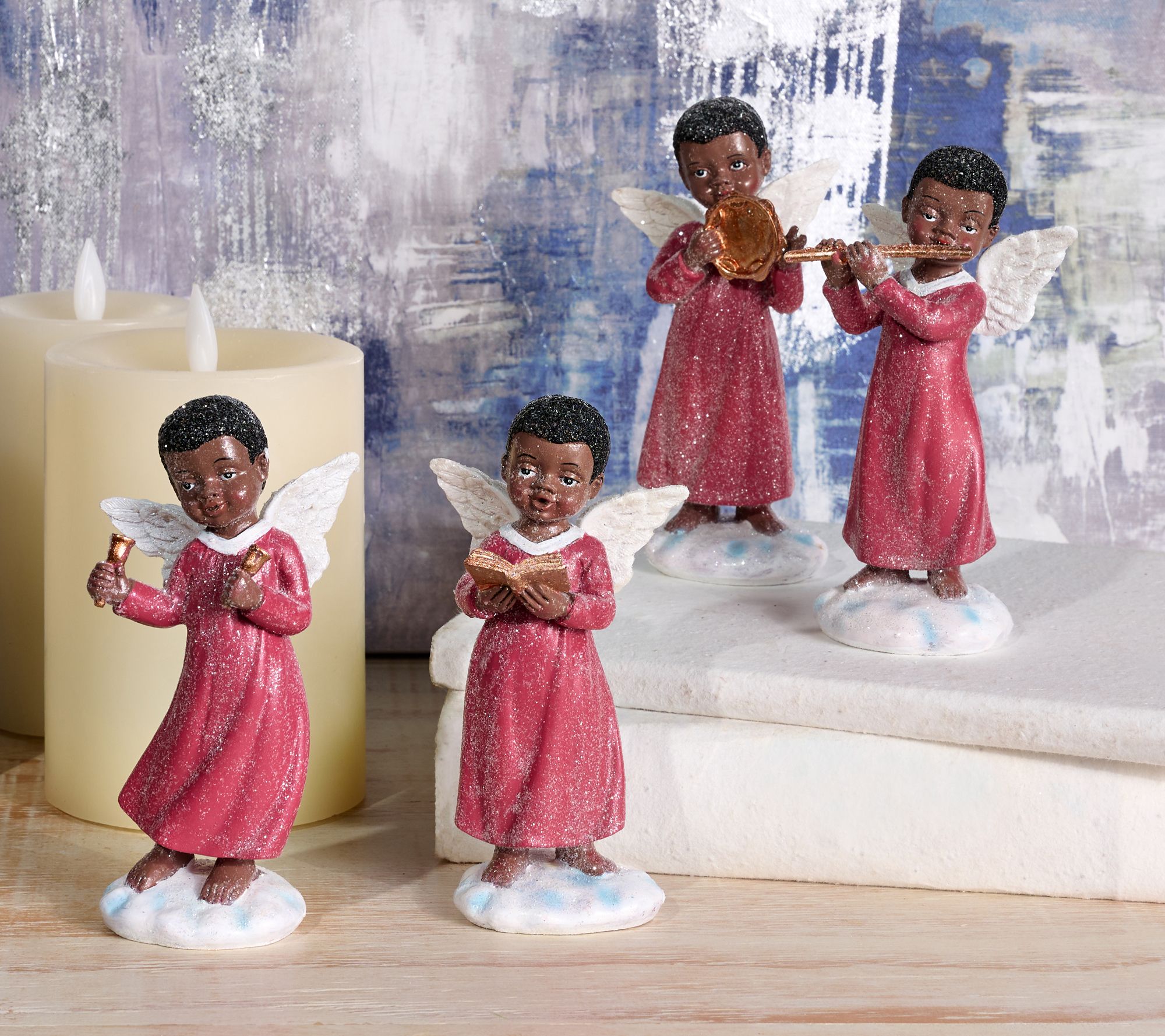 Set of 4 Child Angels with Instruments by Valerie - QVC.com