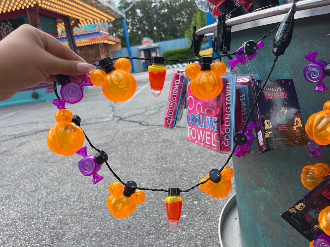 Halloween Treats, Mickey Jack-O'-Lantern Light-Up Necklace, and