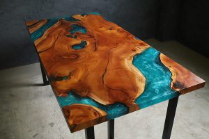 欅×simodaブルー】レジンテーブル完成！ | レジンテーブル専門店 RESIN