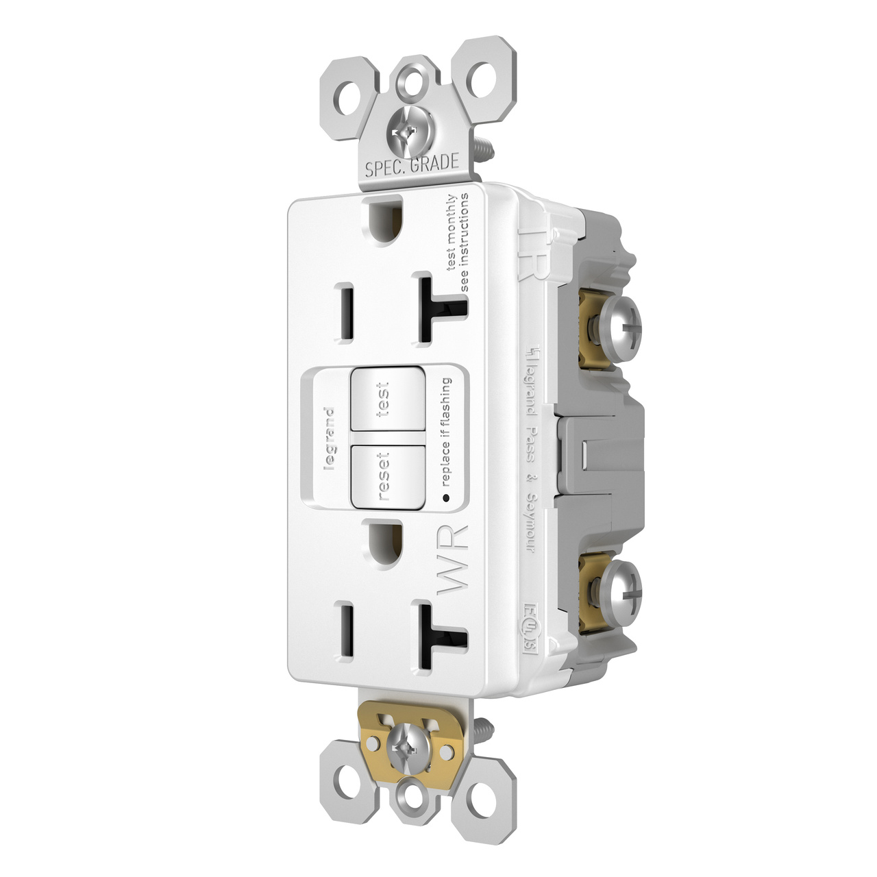 radiant Spec-Gade 20A Outdoor Self-Test GFCI Outlet| Legrand