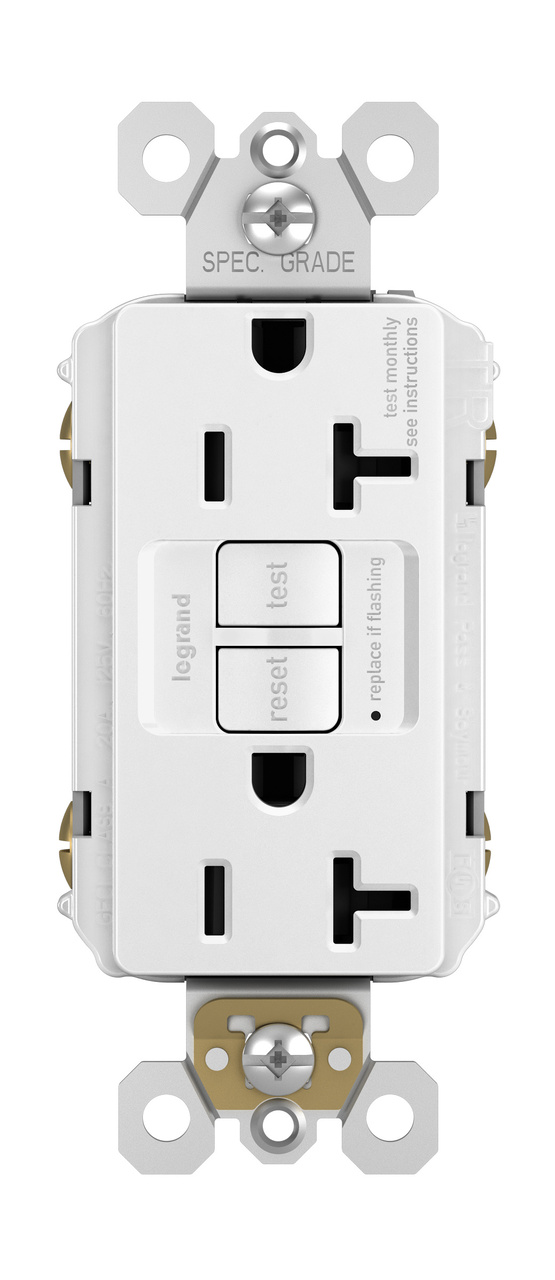 radiant Spec Grade 20A Tamper Resistant Self Test GFCI Receptacle