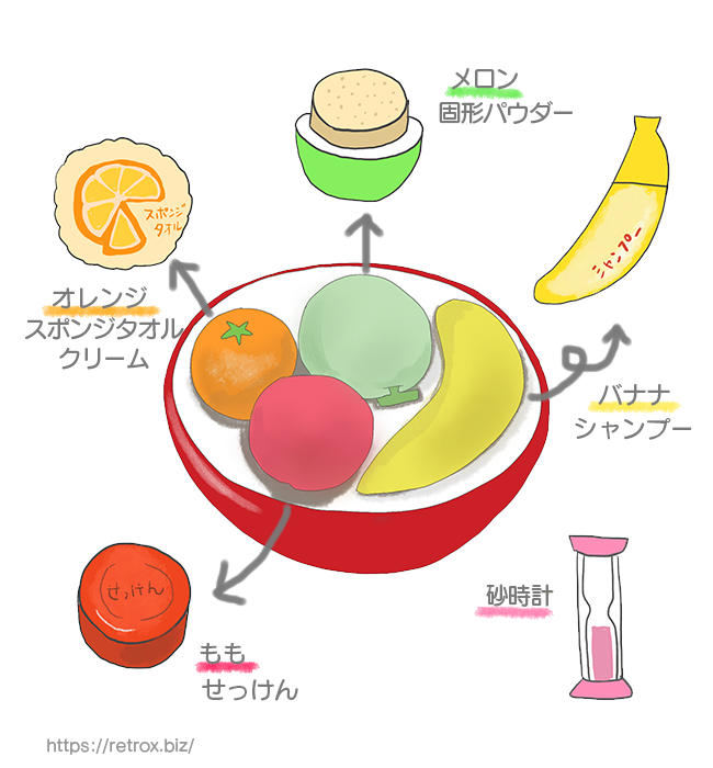 昭和の懐かしいものvol.44： りんごちゃん おふろセット | 懐かしむん